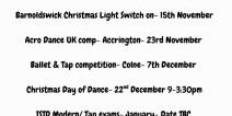 Just a reminder of dates for your diarie...