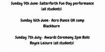 Summer Term Events! Timings will be give...